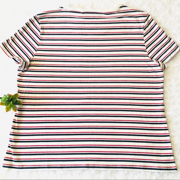 Tommy Hilfiger Blouse Casual Striped Short Sleeve - Picture 8 of 8